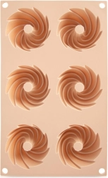 Moule en silicone pour muffins et mini kouglofs avec cheminée, beige 28 × 17 × 3 cm