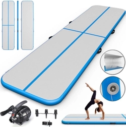 Tapis de gymnastique gonflable airtrack 400 × 100 × 10 cm – bleu