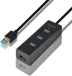 AXAGON HUE-S2BL hub USB 3.2 Gen 1 à 4 ports avec charge et câble 1,2 m
