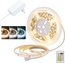 Bande LED Solight 3CCT 5 m avec adaptateur 12 V et télécommande