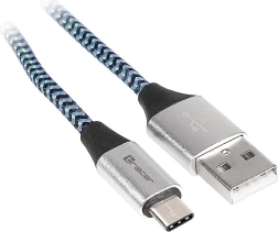 Câble USB 2.0 USB‑A vers USB‑C, 1 m, noir‑bleu
