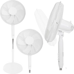 Ventilateur sur pied 45 W - 3 modes, 5 pales, blanc