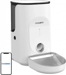 Dogness F16 distributeur de nourriture intelligent 4 l avec bol en acier inoxydable (blanc)