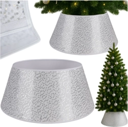 Colerette décorative pour sapin de Noël 60 x 22 cm argenté-blanc Ruhhy