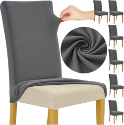 Housses de chaise 6 pièces gris foncé RUHHY