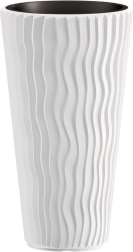 Cache-pot Prosperplast Sandy Slim blanc 30 cm