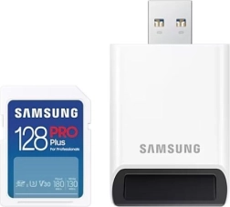 Carte mémoire SD SAMSUNG PRO Plus 128 Go avec lecteur