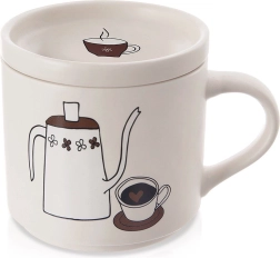 Mug en porcelaine avec couvercle 420 ml