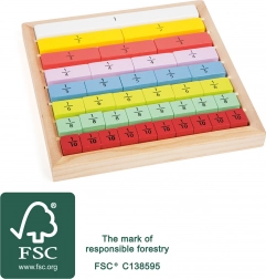 Small Foot tableau éducatif des fractions en bois coloré