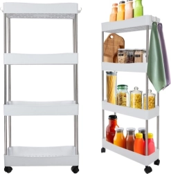 Étagère de cuisine et de salle de bain mobile sur roulettes RUHHY