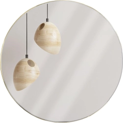 Miroir mural rond 55 cm avec cadre doré