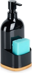 Distributeur de liquide vaisselle avec porte-éponge, noir, 500 ml