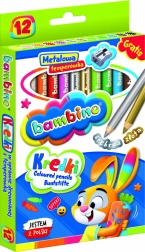 Crayons ronds Bambino 12 couleurs avec taille-crayon