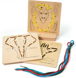 Bigjigs Toys enfilage par numéros – animaux sauvages