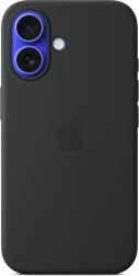 Coque en silicone avec MagSafe pour iPhone 16 - noire