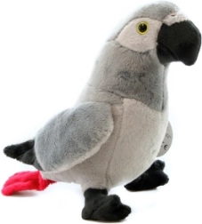 Perroquet gris en peluche 20 cm