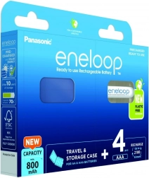 Piles rechargeables Eneloop AAA 800 mAh 4 pcs avec boîtier