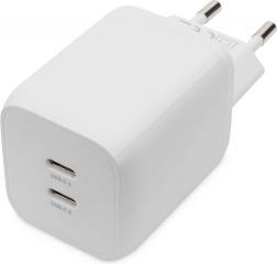 Chargeur GaN 65 W avec 2× USB‑C PD 3.0, blanc