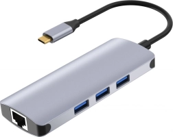 Station d’accueil USB-C (hub) avec LAN, HDMI 4K et lecteur de cartes