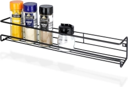 Étagère à épices murale en métal noire