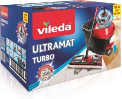 VILEDA Ultramat Turbo – serpillière plate avec essoreur à pédale