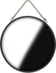 Miroir rond mural noir 41 cm