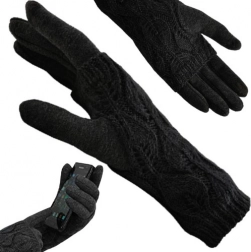 Gants tactiles avec manchette amovible – noir