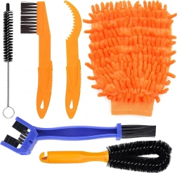kit de nettoyage vélo 7-en-1 avec brosses pour chaîne, cassette et pneus