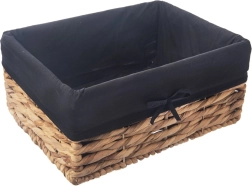 Panier de rangement naturel avec doublure textile 36,5 × 25 × 15,5 cm
