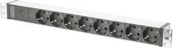 Barrette d’alimentation PDU 19" Rack 8x prises Schuko 2,0 m 1x connecteur C14 10A Profil en aluminium
