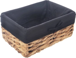 Panier de rangement naturel avec insert textile lavable 30 × 20 × 14 cm