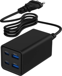Chargeur universel 65W GaN 2xUSB-A 2xUSB-C charge rapide noir
