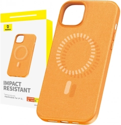 Coque magnétique Baseus Fauxther pour iPhone 15, orange