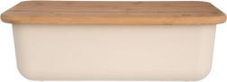 Boîte à pain en plastique et bambou beige 40 × 23 × 13 cm