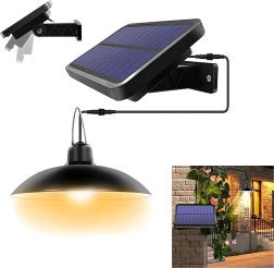 Lampe LED solaire suspendue avec télécommande et capteur crépusculaire