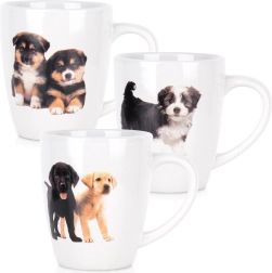 Ensemble de tasses en céramique avec chiens 220 ml, 3 pcs