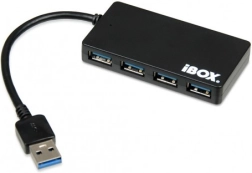 Hub USB 3.0, 4 ports, slim, noir