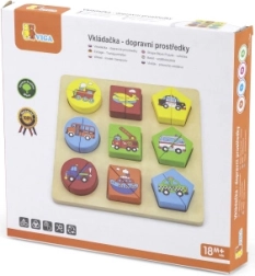 Puzzle en bois à encastrer - transports dans une boîte tchèque