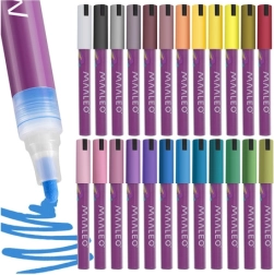 Marqueurs acryliques Maaleo, set de 24 couleurs