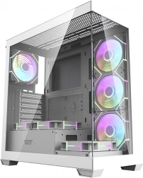boîtier PC darkflash ds900 blanc avec 7 ventilateurs argb