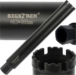 Couronne carottière diamantée 63 × 450 mm BIGSTREN, filetage 1-1/4" UNC pour béton et pierre