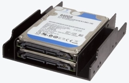 Support pour disques 2,5" dans baie 3,5" en plastique