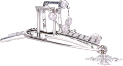 Barrette décorative avec petites perles argentées