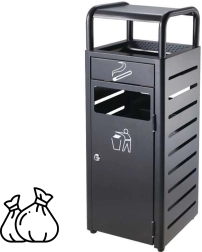 Corbeille avec cendrier intégré – noir