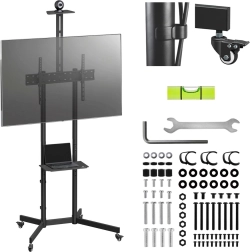 Support TV mobile avec étagère et support caméra 37–70" jusqu’à 45 kg