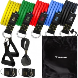 Ensemble d’élastiques de résistance avec accessoires TRIZAND, 11 pièces