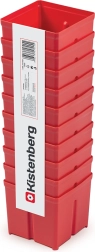 Set de 10 boîtes de rangement en plastique pour outils, rouge