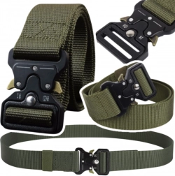 Ceinture tactique en nylon avec boucle à dégagement rapide 120 × 3,8 cm – verte