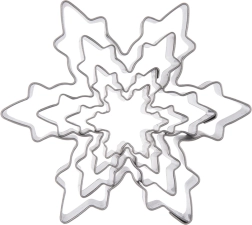 Emporte-pièces en acier neige, lot de 4