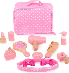 Bigjigs Toys coffret cosmétique en bois dans une valisette (11 pièces)